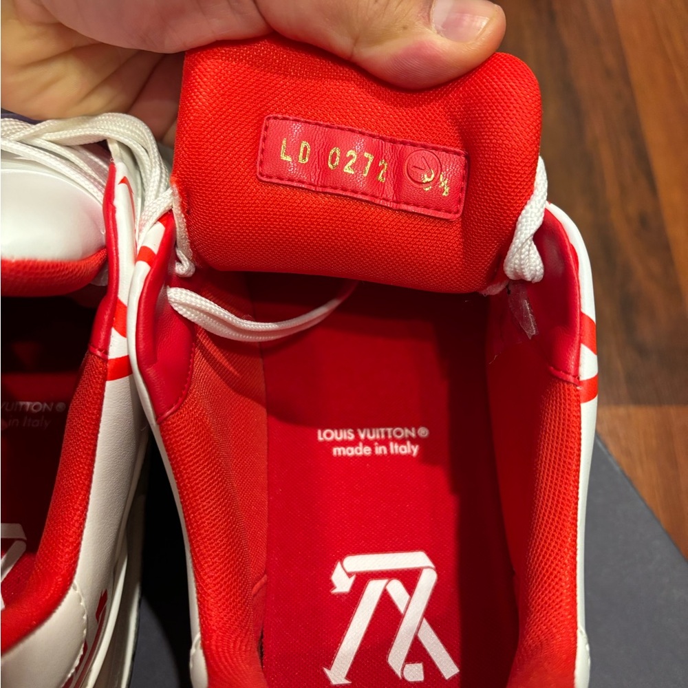 Louis Vuitton Red and White Sneakers - Picture 4 of 7